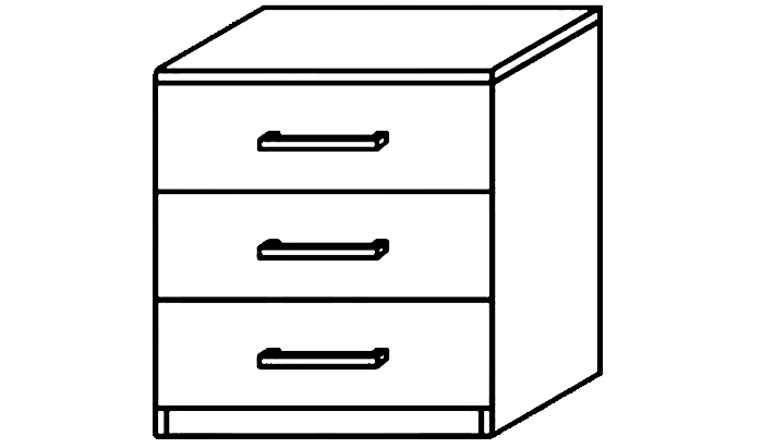 3 Drawer Bedside