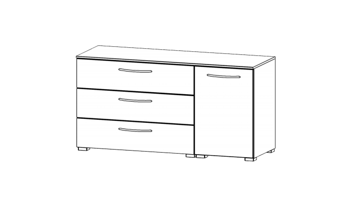 1 Door 3 Drawer Chest