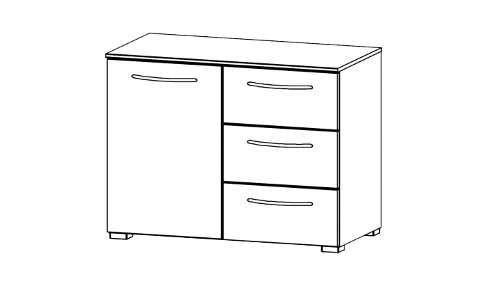 1 Door 3 Drawer Chests