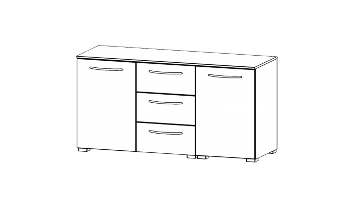 2 Door 3 Drawer Chest