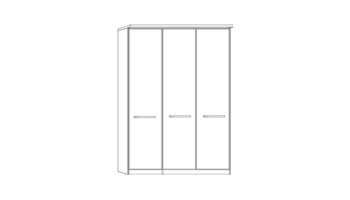 3 Door wardrobe with Cornice