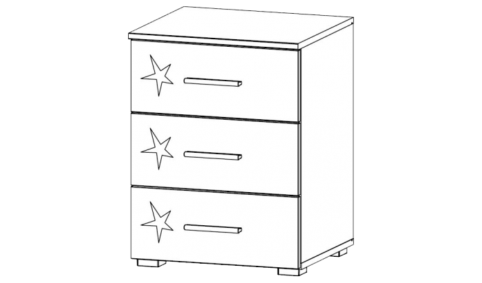 3 Drawer Bedside