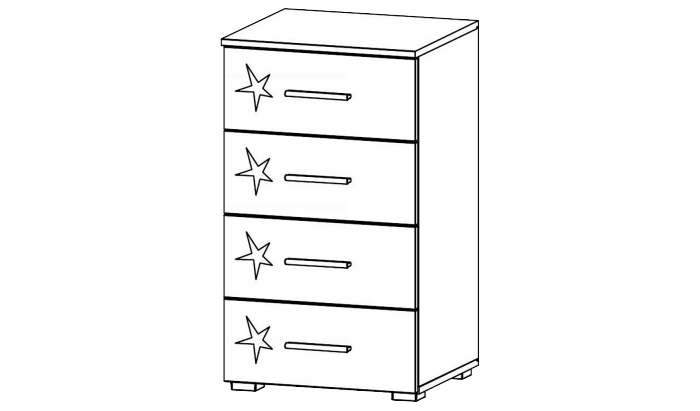 4 Drawer Narrow Chest