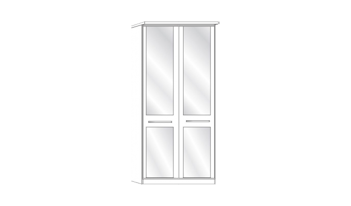 2 Door 2 Mirror Wardrobe