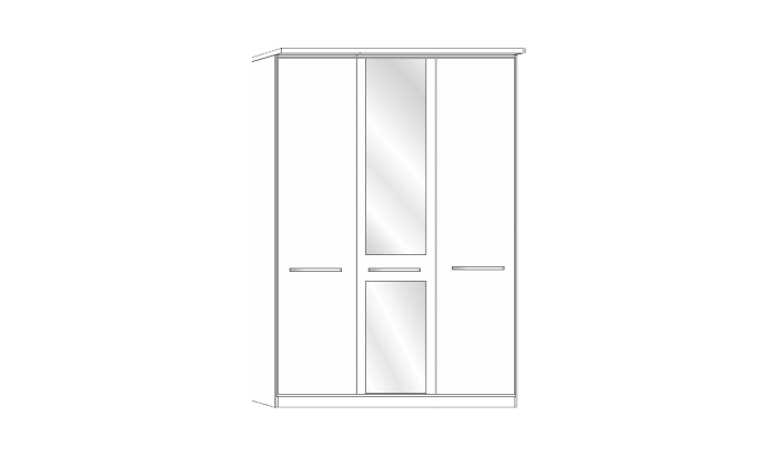 3 Door 1 Mirror Wardrobe