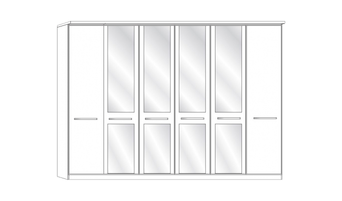 6 Door 4 Mirror Wardrobe