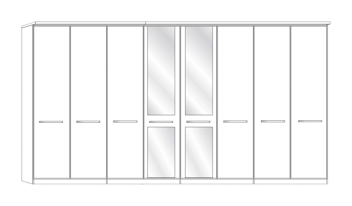 8 Door 2 Mirror Wardrobe