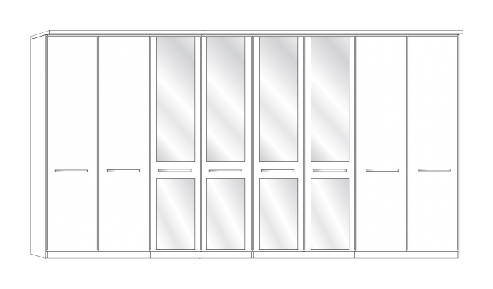 8 Door 4 Mirror Wardrobe