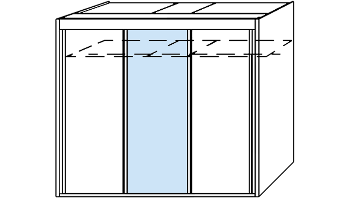 3 Door 1 Mirror Slider  225cm wide