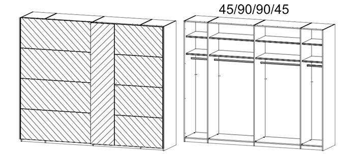 2 Door Wardrobe Typ 1 with lighting