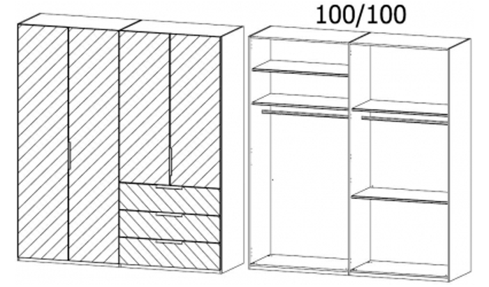 4 Door 3 Drawer Wardrobe