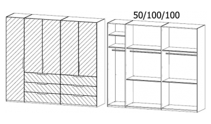 5 Door 6 Drawer Wardrobe