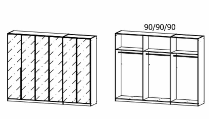 6 Glass Door Wardrobe