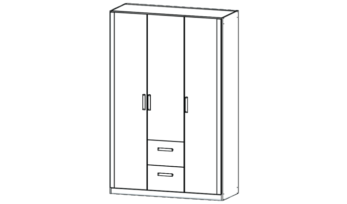 3 Door Combination Wardrobe