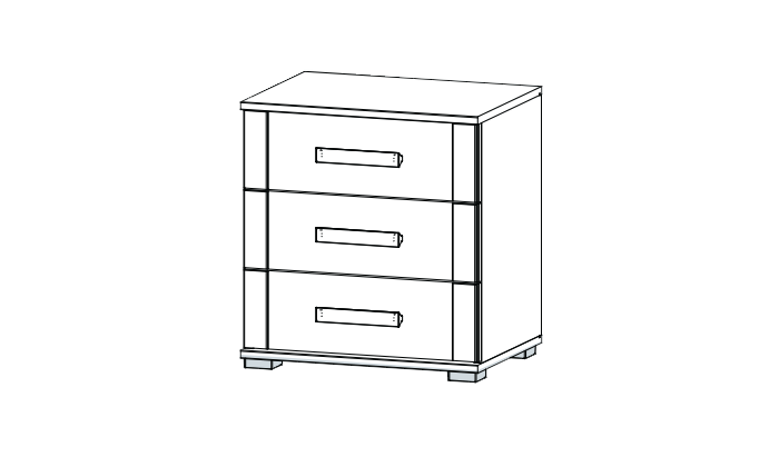 3 Drawer Bedside