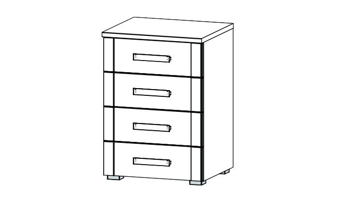 4 Drawer Bedside Chest