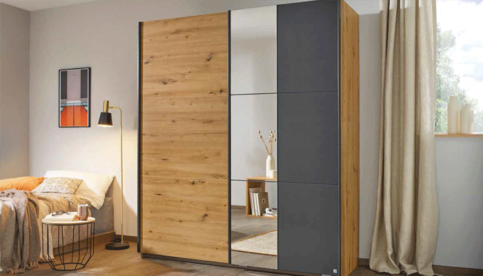 2 Door 131cm Mirrored Sliding Wardrobe