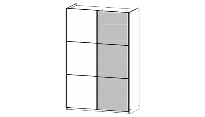 2 Door 131cm Sliding Wardrobe