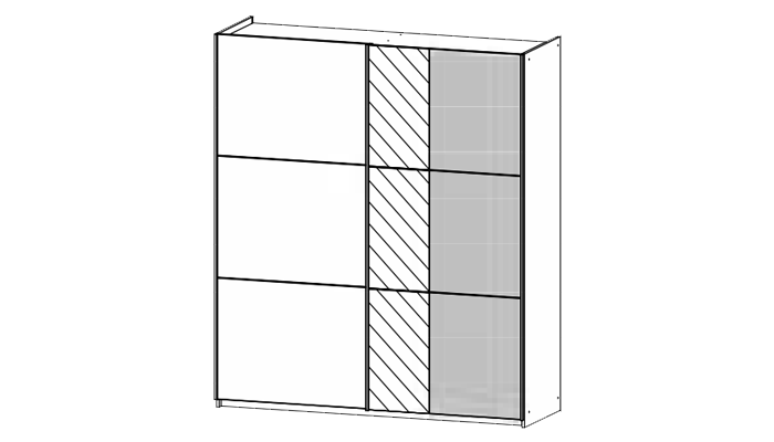 2 Door 175cm Mirrored Sliding Wardrobe